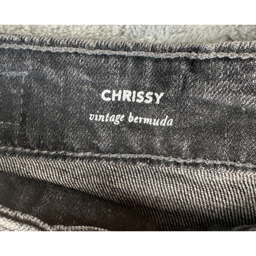 AG Adriano Goldschmied Chrissy Vintage Bermuda Jorts Womens 25 Black Distressed - Picture 5 of 12